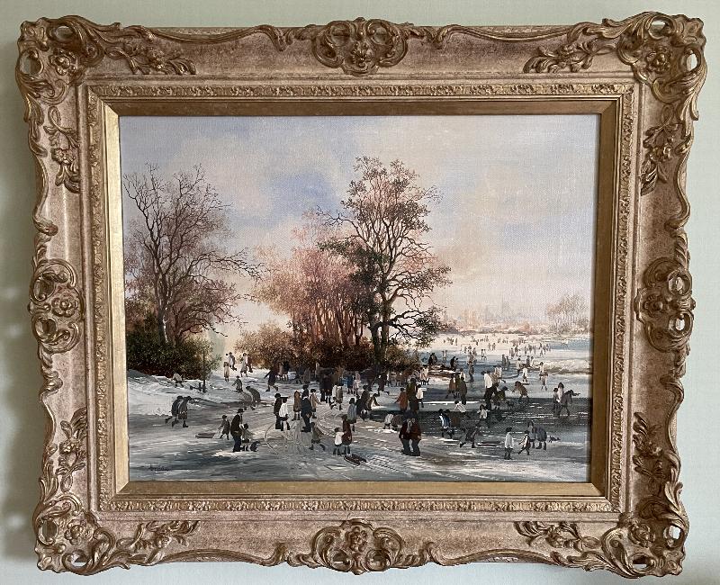 Image for A Winter Day in The Park ORIGINAL BRAAQ OIL PAINTING