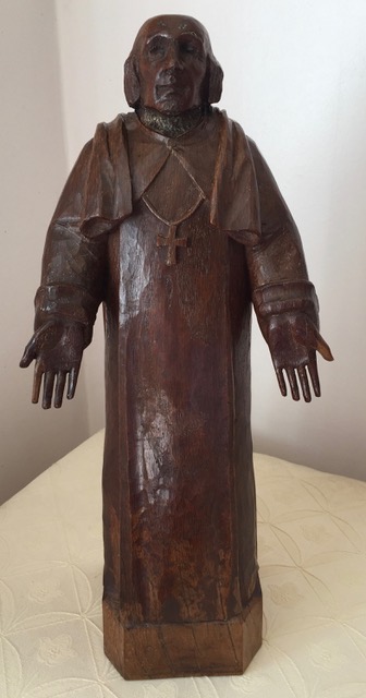 Image for Mouseman 1930s carved English oak statue of a Bishop