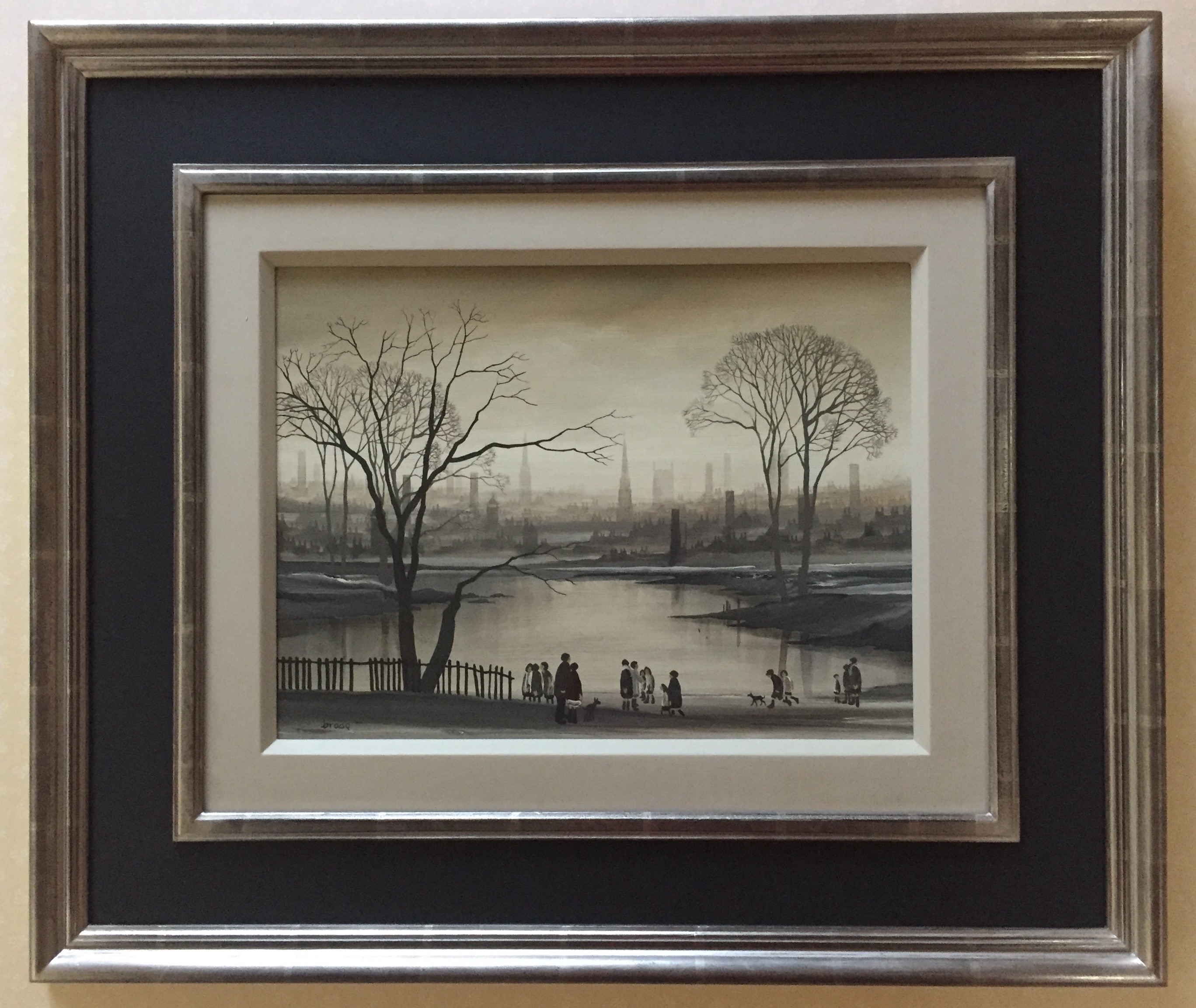Image for Northern City Scape Lake Scene in Winter ORIGINAL BRAAQ PAINTING