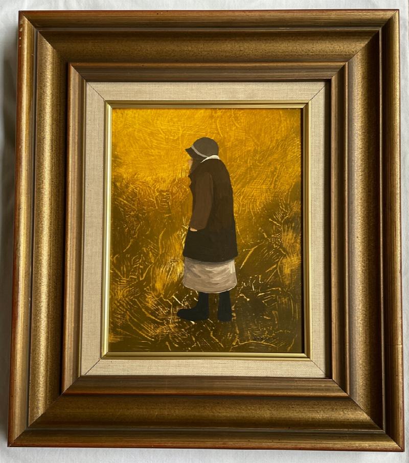 Image for Woman In Coat and Hat Original Oil Painting