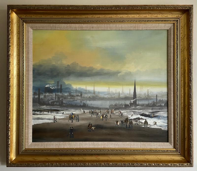 Image for Winter Scene with Houses and Industrial Landscape ORIGINAL BRAAQ OIL PAINTING