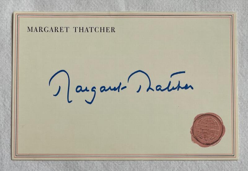 Image for Margaret Thatcher Handsigned Personal Book Plate