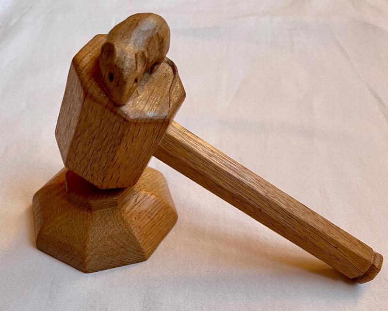 Image for Mouseman Solid Oak 1970s Gavel and Sound Block