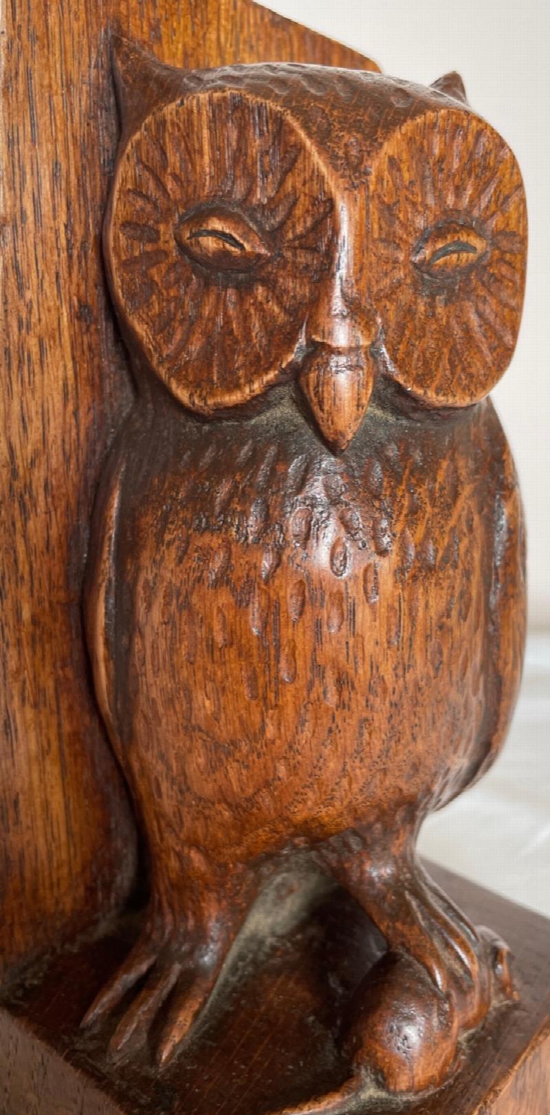 Image for Mouseman 1940s Oak Owl Carving